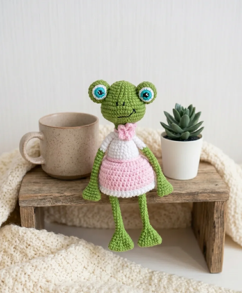 Alice the frog amigurumi: a beginner crochet doll pattern