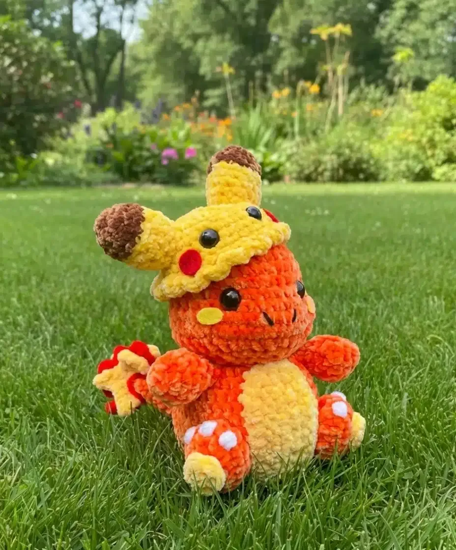 Charmander Amigurumi Crochet Pattern With Flame Tail