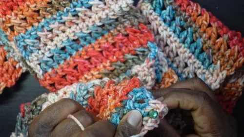 Crisscross stitch scarf pattern for beginners — photo 3