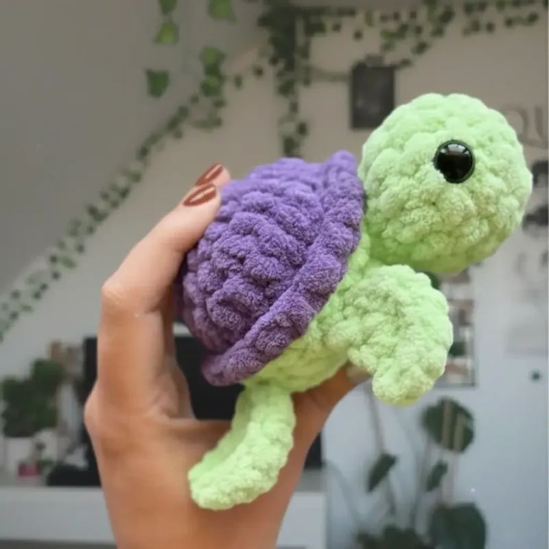 Crochet baby turtle plush pattern with fins and shell — photo 5