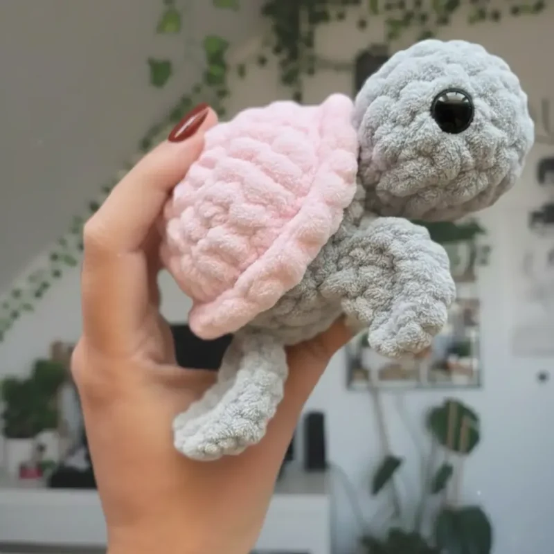 Crochet baby turtle plush pattern with fins and shell — photo 6
