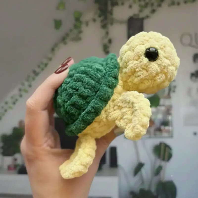 Crochet baby turtle plush pattern with fins and shell — photo 4