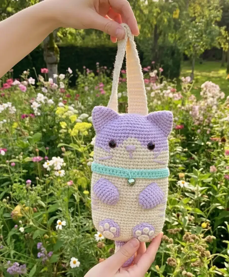 Crochet Cat Phone Bag Pattern With Adjustable Strap