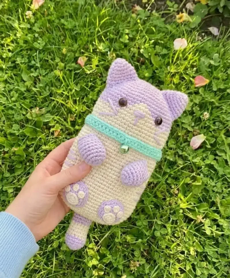 Crochet Cat Phone Bag Pattern With Adjustable Strap — photo 2