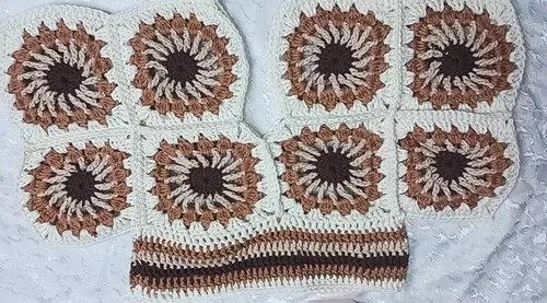 Granny Square Crochet Top with Sleeve Shaping