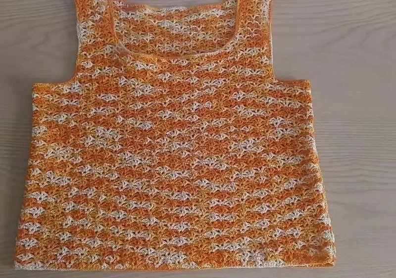 Lace shell-stitch crochet tank top pattern