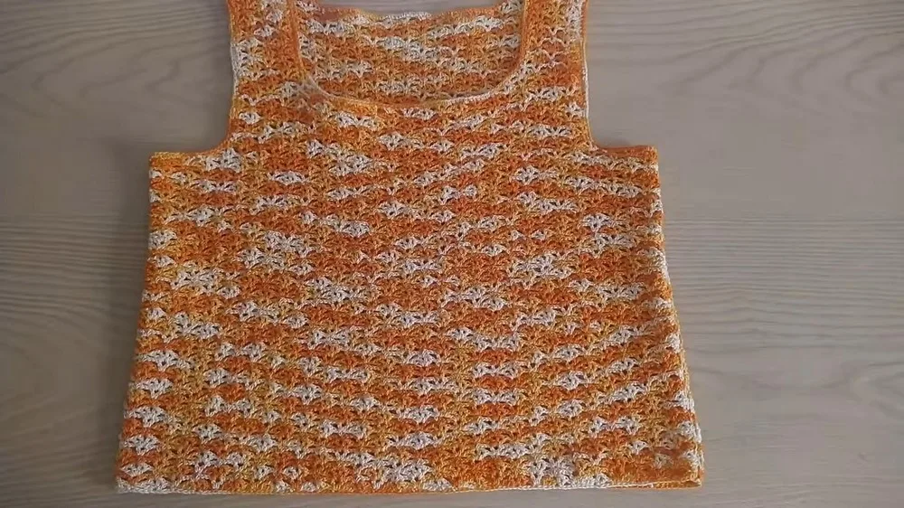 Lace shell-stitch crochet tank top pattern