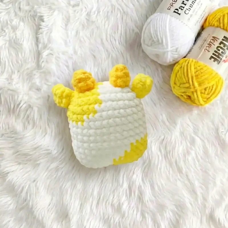 Marshmallow cow amigurumi trio: strawberry, banana and watermelon — photo 2