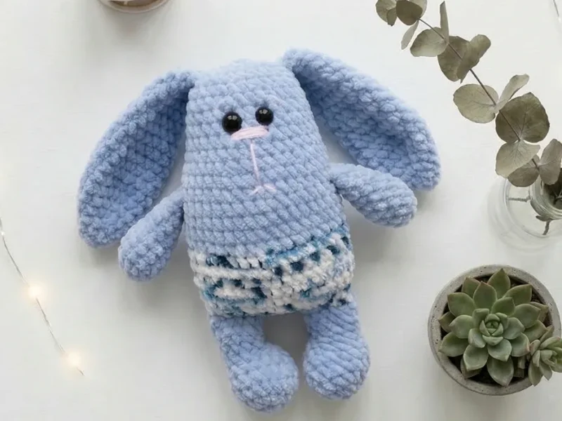 Plush bunny amigurumi: a soft mini-pillow crochet friend