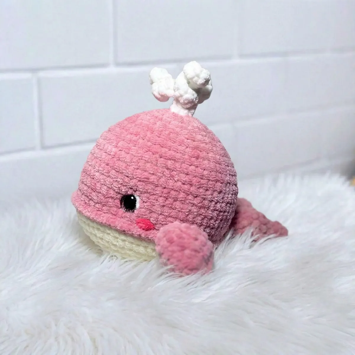 Plush whale amigurumi pattern for a soft baby gift