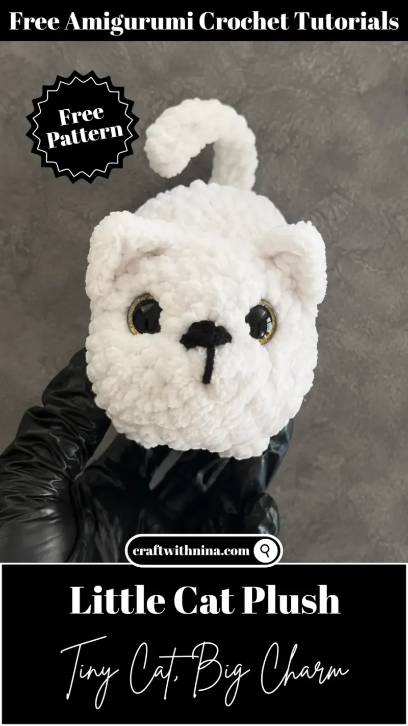 Amigurumi cat plush pattern with popcorn stitch paws — photo 3