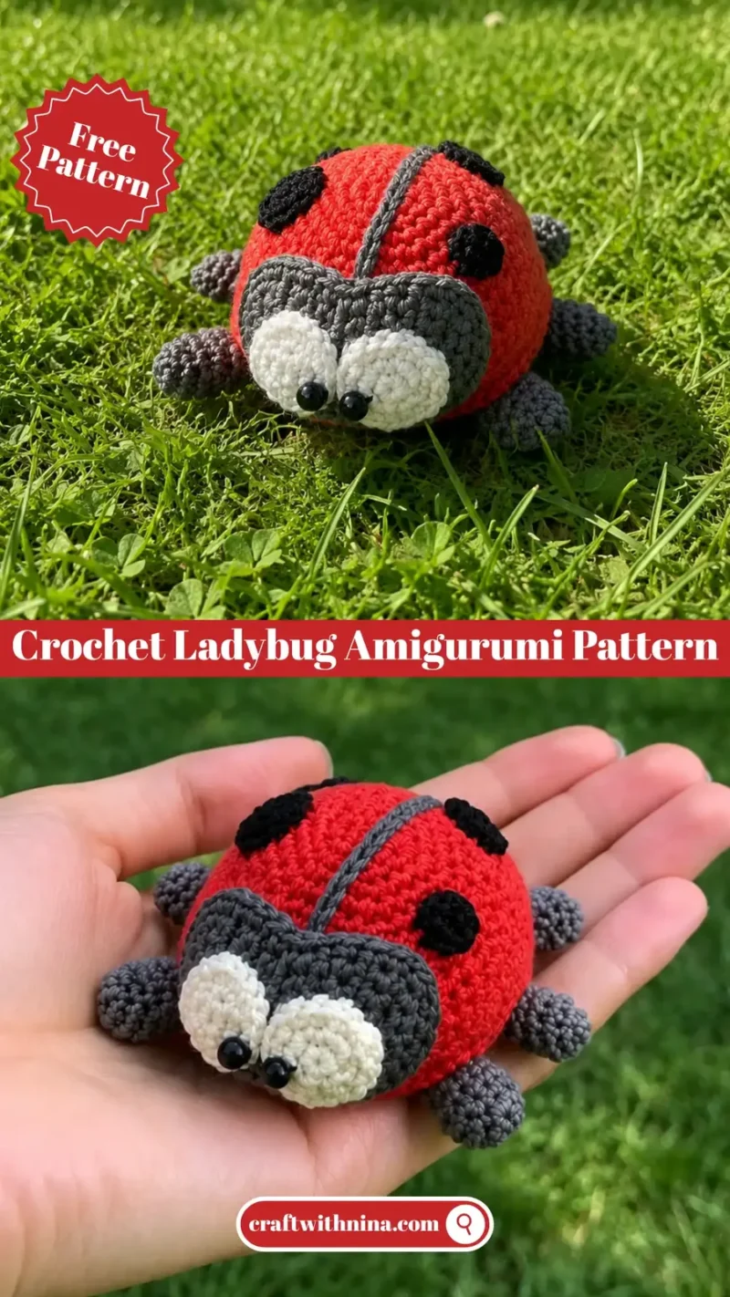 Crochet a round ladybug amigurumi with paws — photo 3