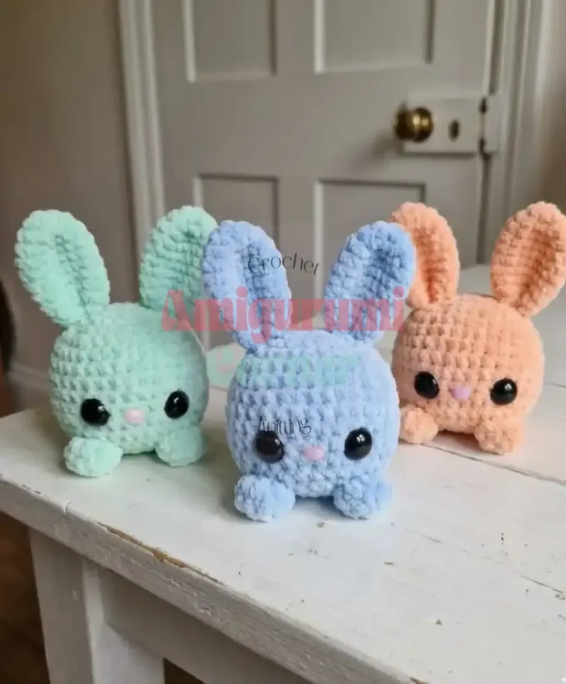 Cube bunny amigurumi pattern in three sizes — photo 2