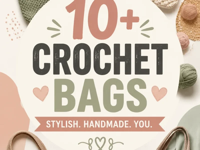 Easy textured crochet tote bag pattern with sturdy handles